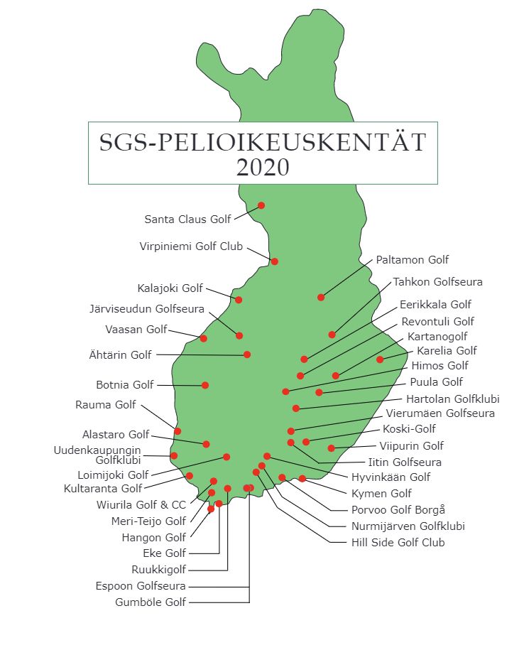 golfkentät suomessa kartta Suomen Golfseniorit golfkentät suomessa kartta