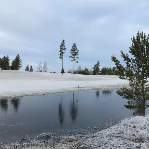 Hills by GoGolfin (entinen Hill Side Golf) Hill-kentän väylä 12 talviasussa