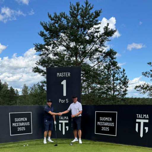 Ismo Haaponiemi ja Jukka Utriainen sopivat, että vuoden 2026 SM-lyöntipeli pelataan Golf Talman Master kentällä