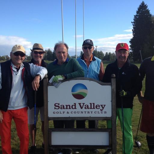 Puola, Sand Valley 2015: 1. tee, vasemmalta Timo Viljamaa (CM), Jan Lehtipalo (JJ), Risto Ikäheimo (JJ), Alpo Klasila (JJ), Tapio Korkka (CM) ja Tuomo Kukko (CM)