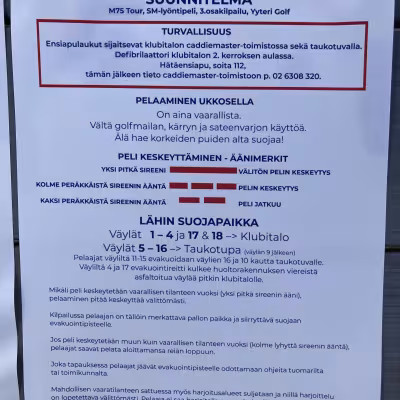 Yyteri Golfissa pelaajien turvallisuus on hyvissä käsissä.