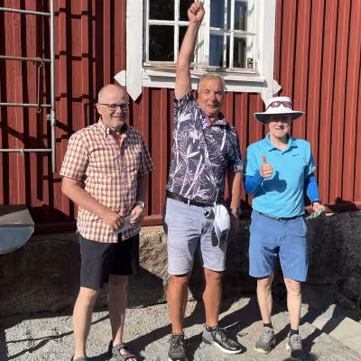 M65 voittokolmikko 3. Hannu Laasala 1. Johannes Huhtala MG ja 3. Tuomo Keskinen MG.