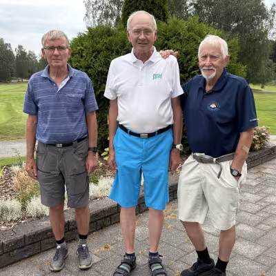 Tammer Golfin joukkue Kauko Tikka, Pekka Tolvanen ja Eero Rautio