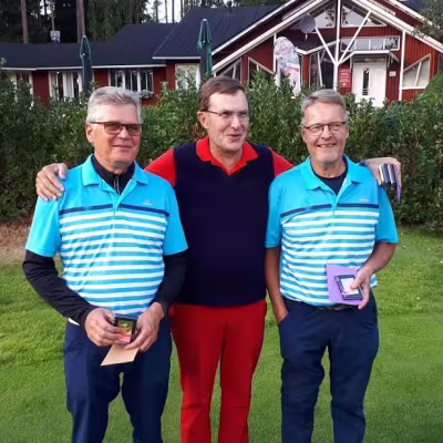 Messilän voittajajoukkue vasemmalta Erkki Kortelainen, Pekka Laine ja Markku Utti.