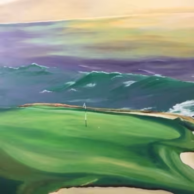 Pebble Beach väylä 7 seinämaalaus